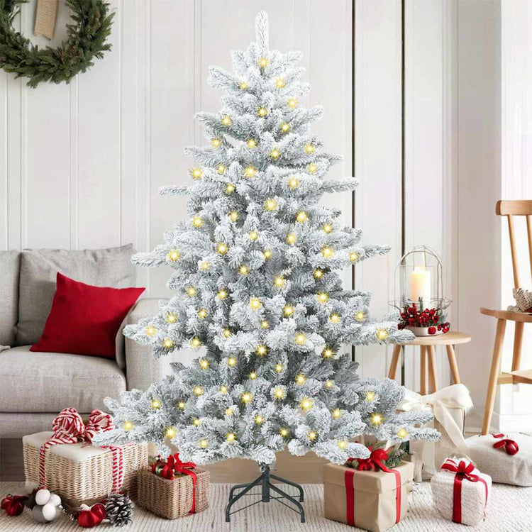 Vidaxx sapin de Noël artificiel pliant blanc 150 cm PVC et acier