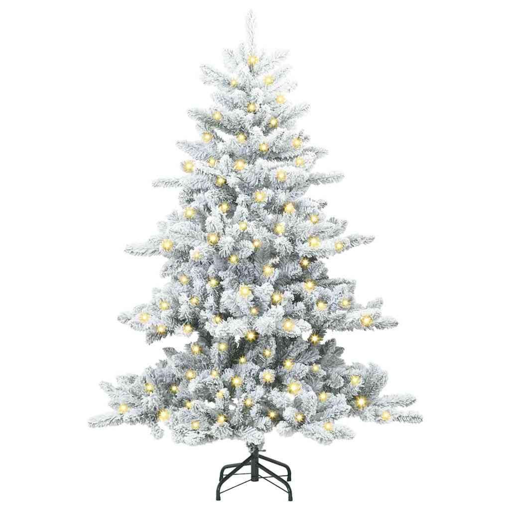 Vidaxx sapin de Noël artificiel pliant blanc 150 cm PVC et acier