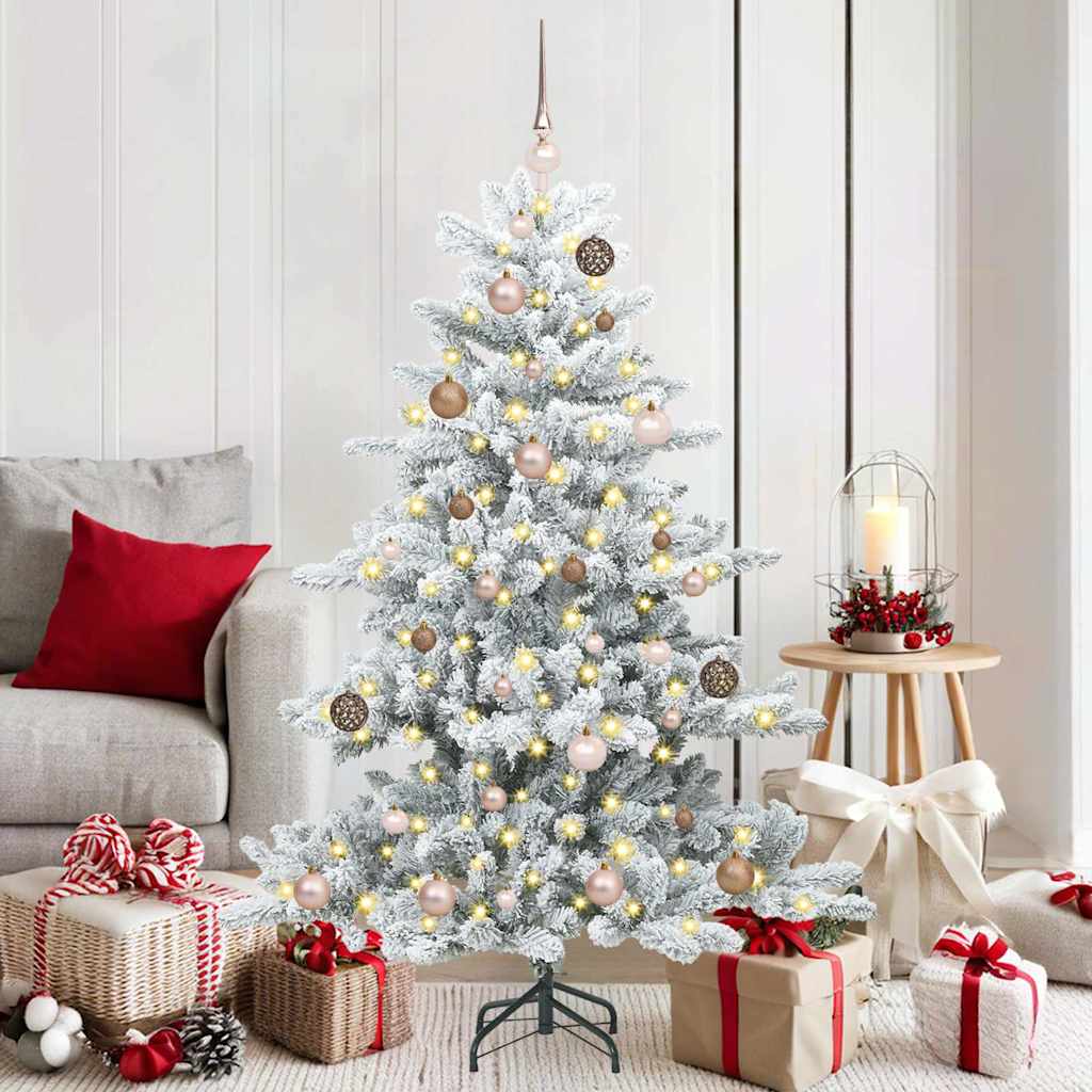 Vidaxx sapin de Noël artificiel pliant blanc 150 cm PVC et acier