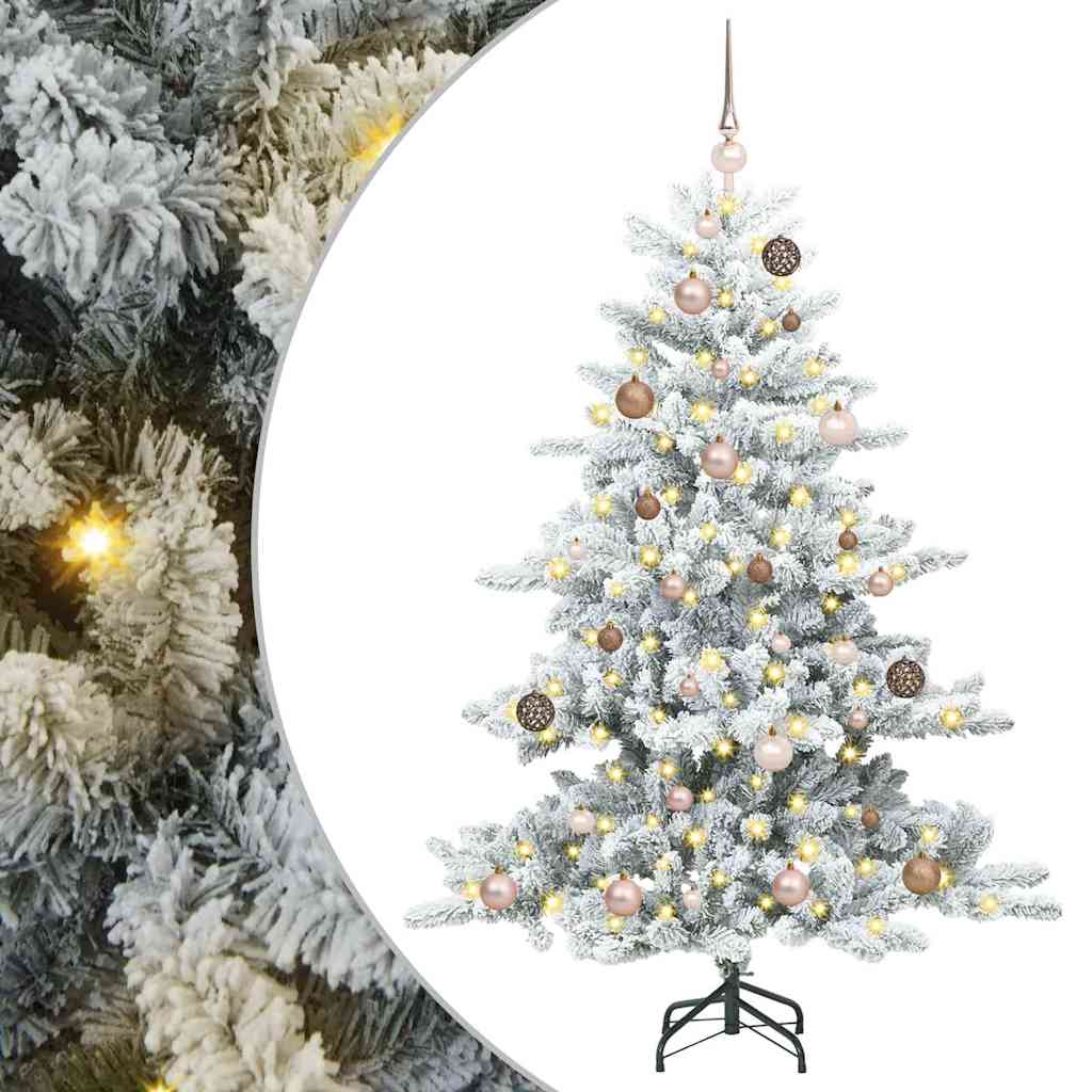Vidaxx sapin de Noël artificiel pliant blanc 150 cm PVC et acier