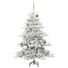 Vidaxx sapin de Noël artificiel pliant blanc 150 cm PVC et acier