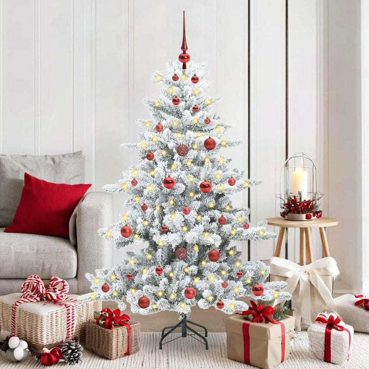 Vidaxx sapin de Noël artificiel pliant blanc 150 cm PVC et acier