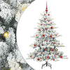 Vidaxx sapin de Noël artificiel pliant blanc 150 cm PVC et acier