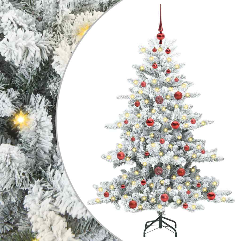 Vidaxx sapin de Noël artificiel pliant blanc 150 cm PVC et acier
