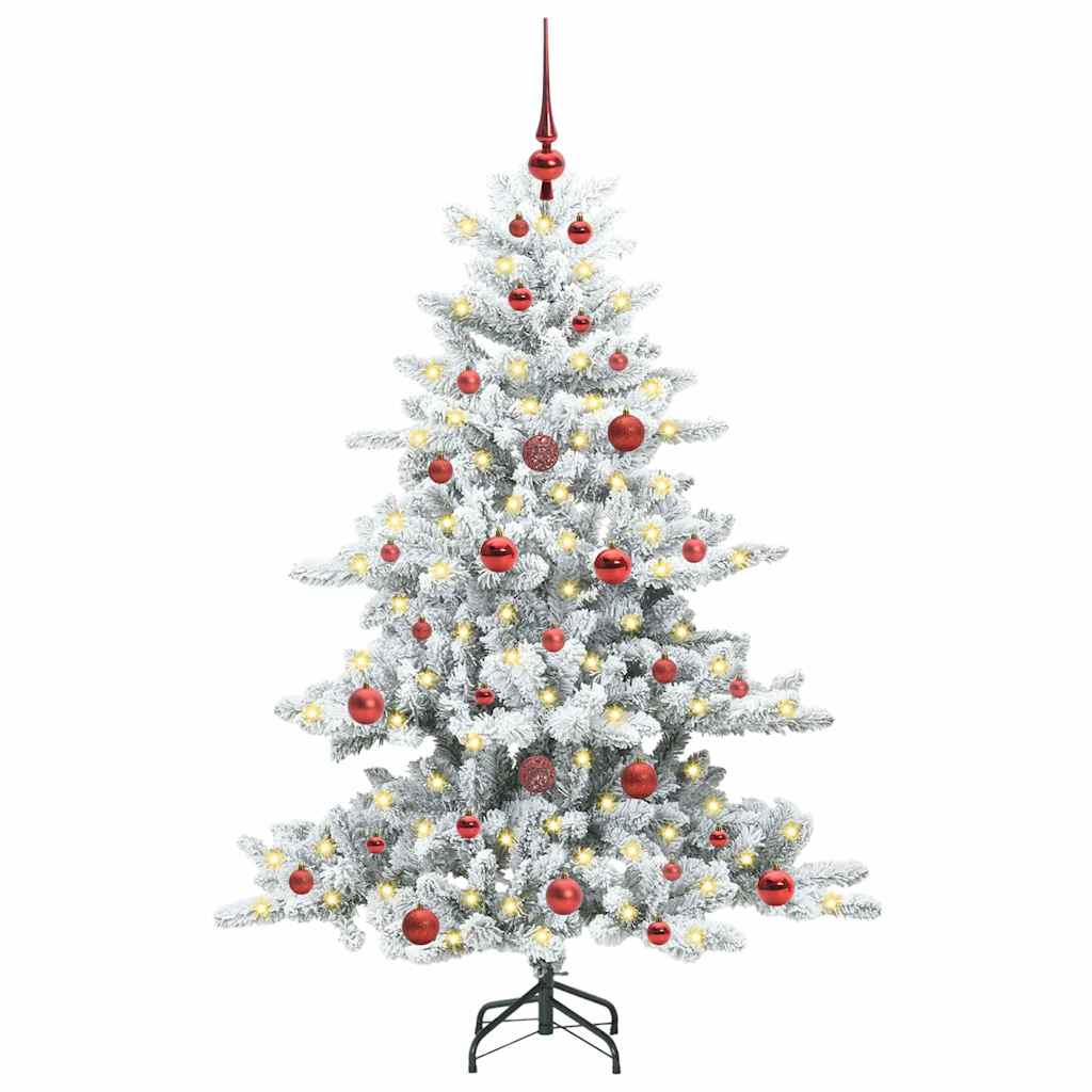Vidaxx sapin de Noël artificiel pliant blanc 150 cm PVC et acier