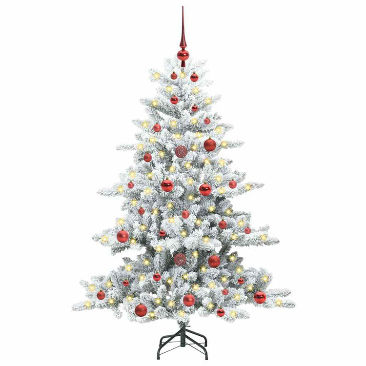 Vidaxx sapin de Noël artificiel pliant blanc 150 cm PVC et acier