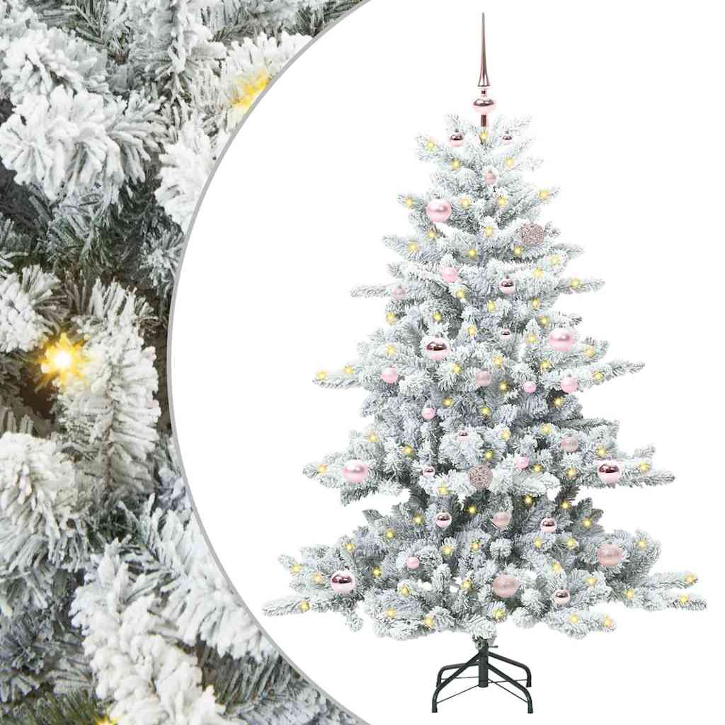 Vidaxx sapin de Noël artificiel pliant blanc 150 cm PVC et acier