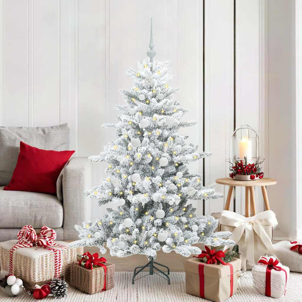 Vidaxx sapin de Noël artificiel pliant blanc 150 cm PVC et acier