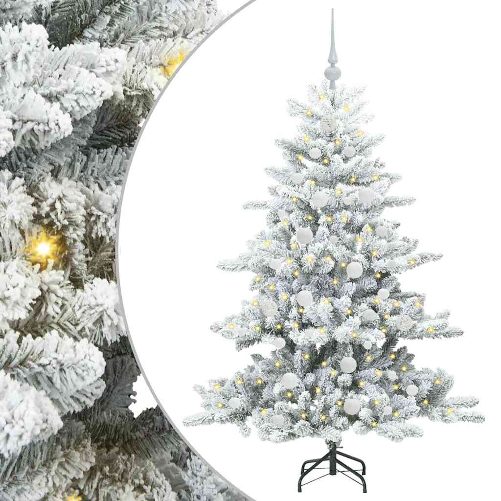 Vidaxx sapin de Noël artificiel pliant blanc 150 cm PVC et acier