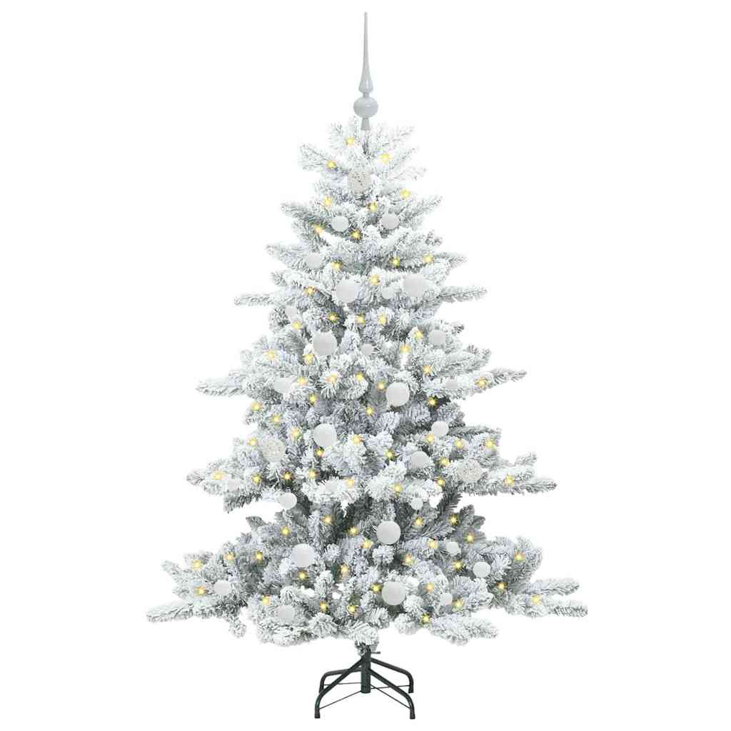 Vidaxx sapin de Noël artificiel pliant blanc 150 cm PVC et acier