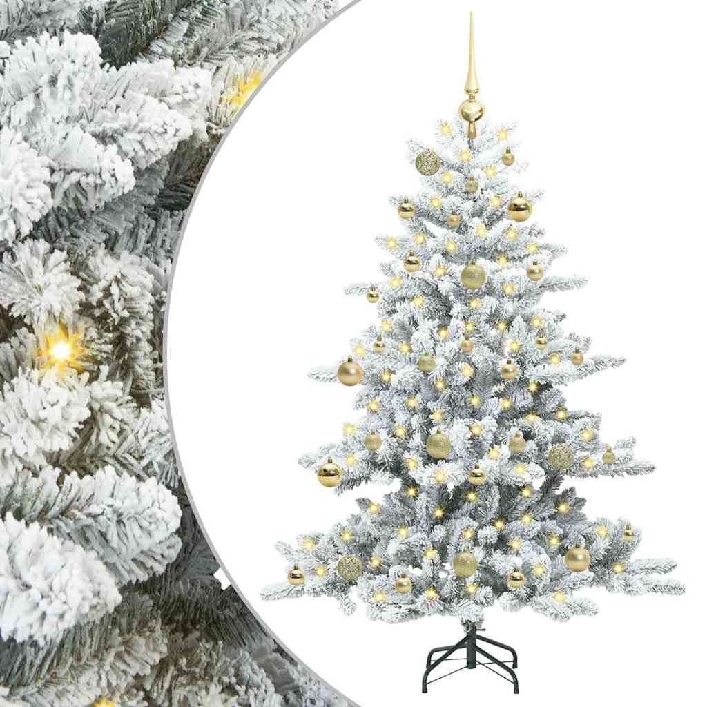 Vidaxx sapin de Noël artificiel pliant blanc 150 cm PVC et acier