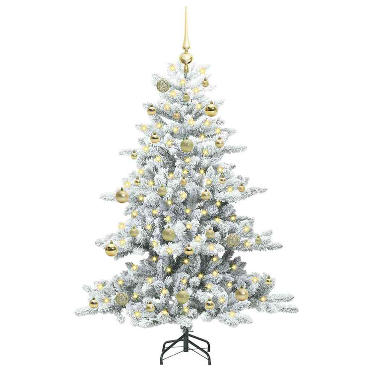 Vidaxx sapin de Noël artificiel pliant blanc 150 cm PVC et acier