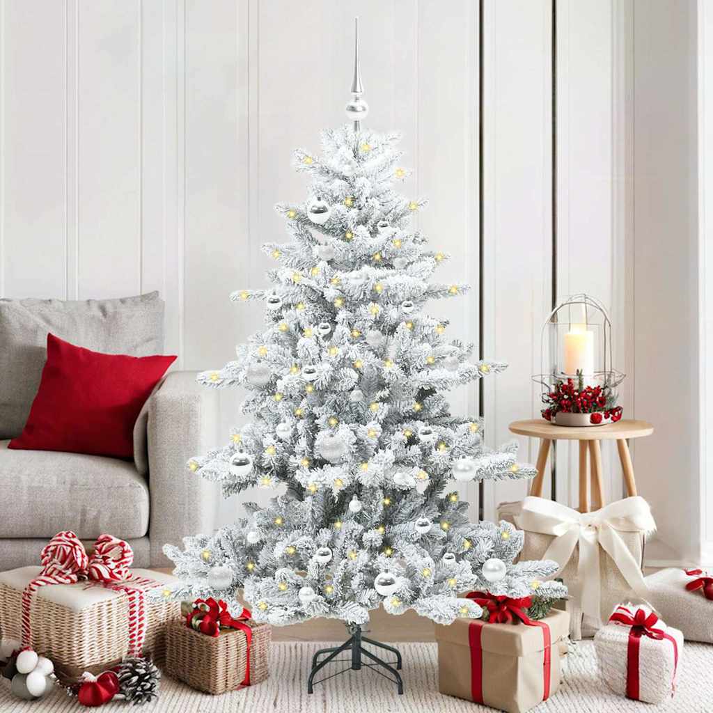 Vidaxx sapin de Noël artificiel pliant blanc 150 cm PVC et acier