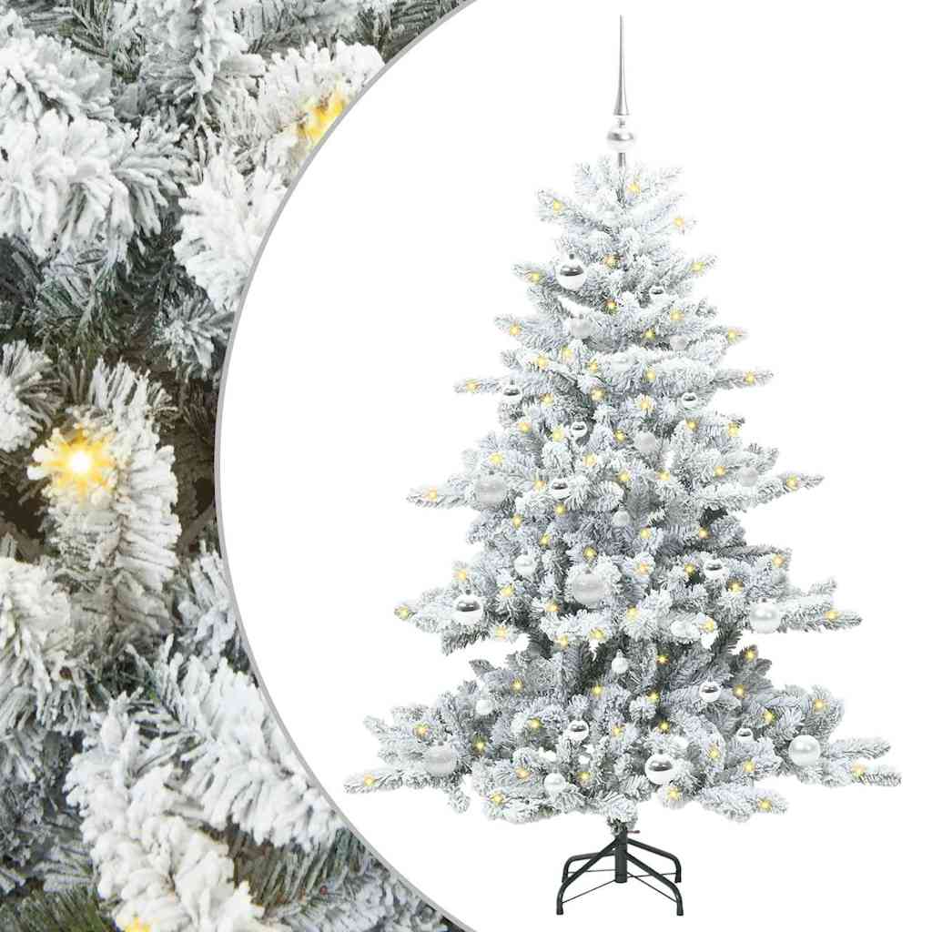Vidaxx sapin de Noël artificiel pliant blanc 150 cm PVC et acier