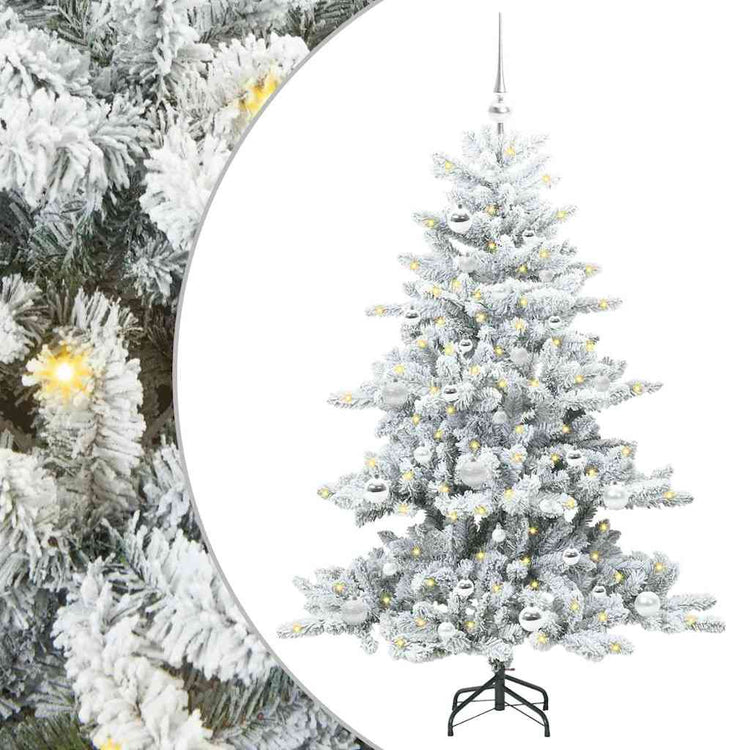 Vidaxx sapin de Noël artificiel pliant blanc 150 cm PVC et acier