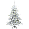 Vidaxx sapin de Noël artificiel pliant blanc 150 cm PVC et acier