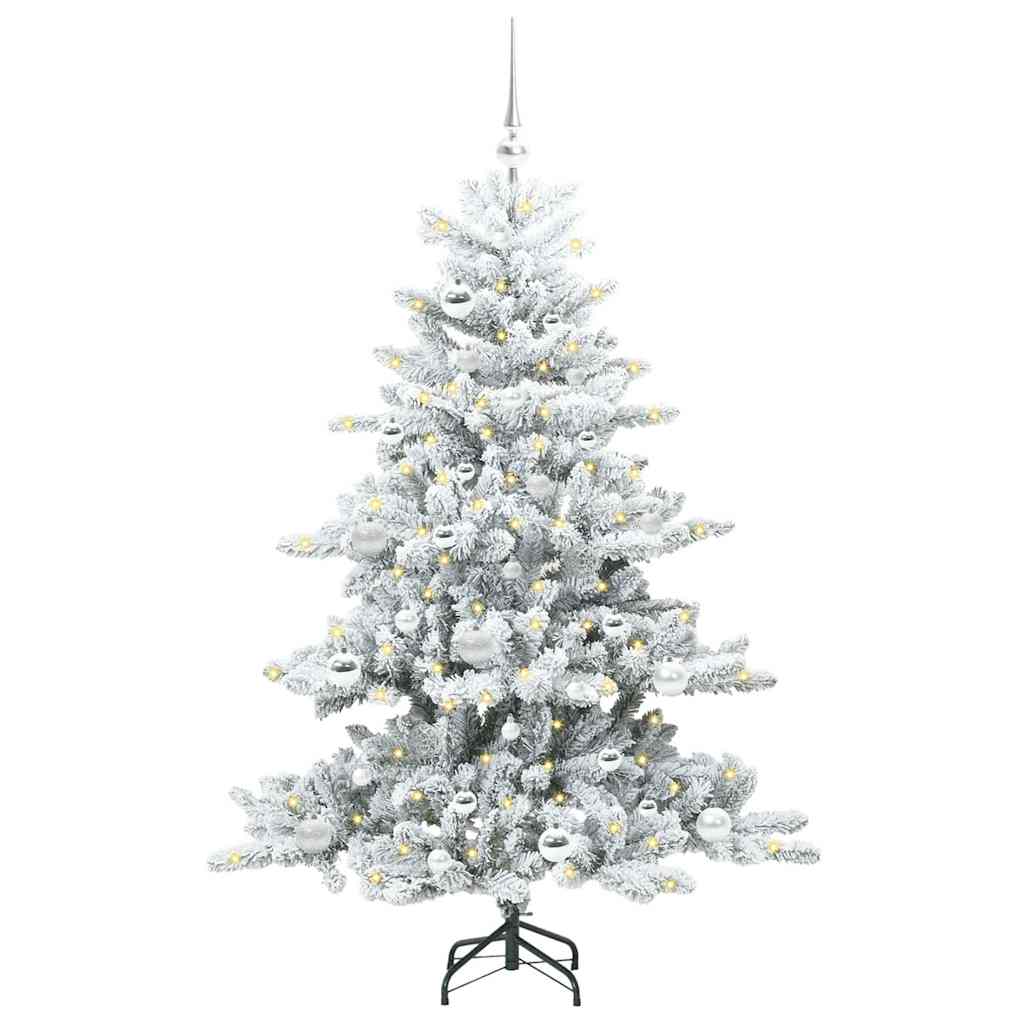 Vidaxx sapin de Noël artificiel pliant blanc 150 cm PVC et acier