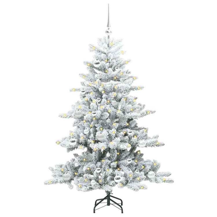 Vidaxx sapin de Noël artificiel pliant blanc 150 cm PVC et acier
