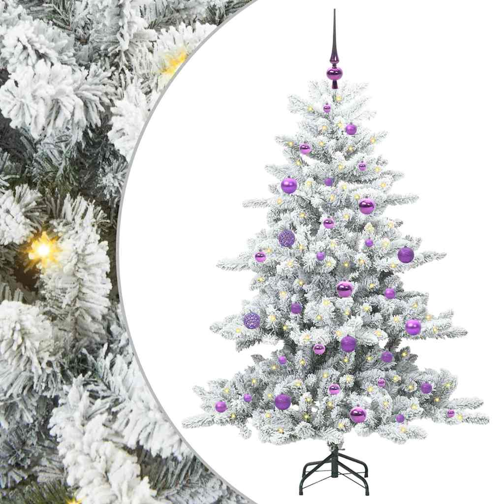 Vidaxx sapin de Noël artificiel pliant blanc 150 cm PVC et acier
