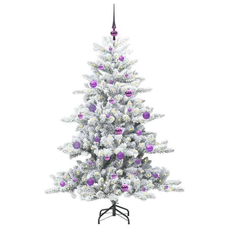 Vidaxx sapin de Noël artificiel pliant blanc 150 cm PVC et acier