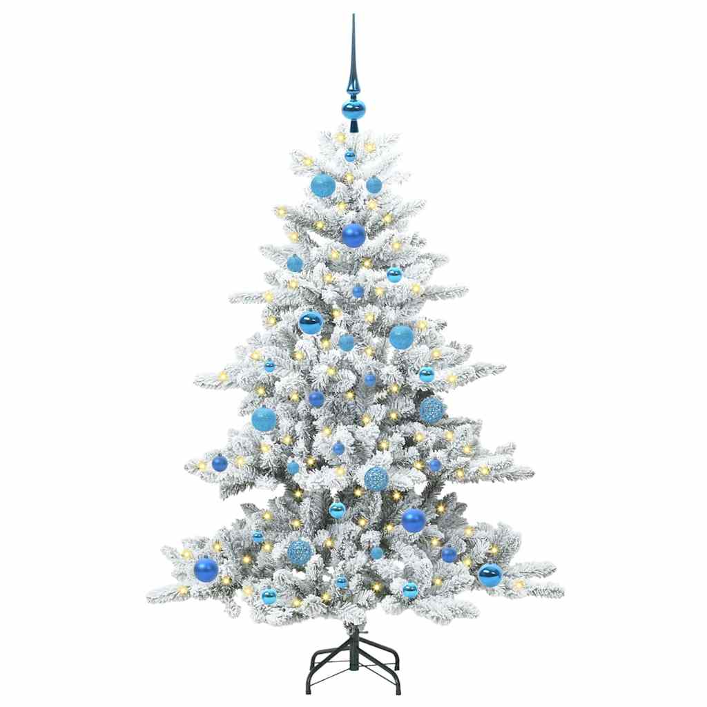 Vidaxx sapin de Noël artificiel pliant blanc 150 cm PVC et acier