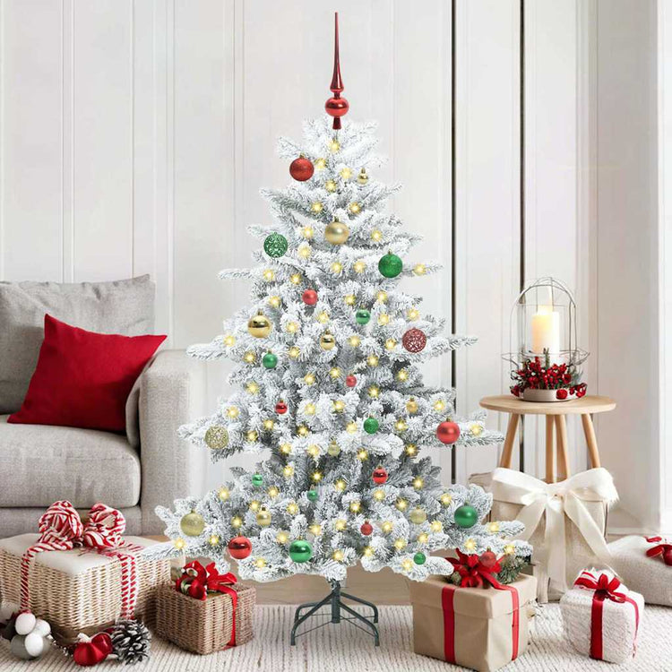 Vidaxx sapin de Noël artificiel pliant blanc 150 cm PVC et acier