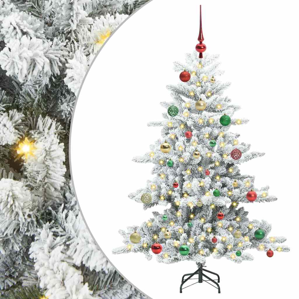 Vidaxx sapin de Noël artificiel pliant blanc 150 cm PVC et acier