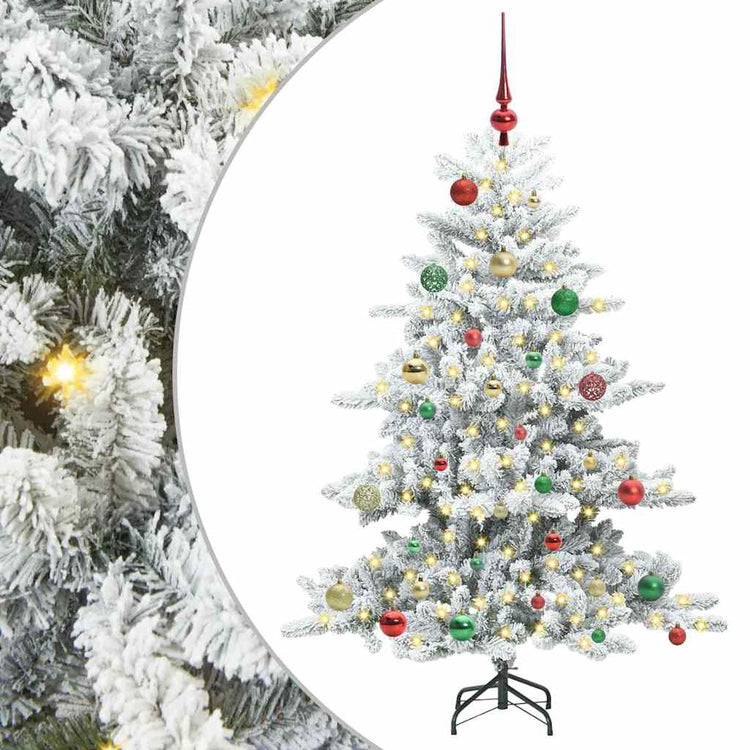 Vidaxx sapin de Noël artificiel pliant blanc 150 cm PVC et acier