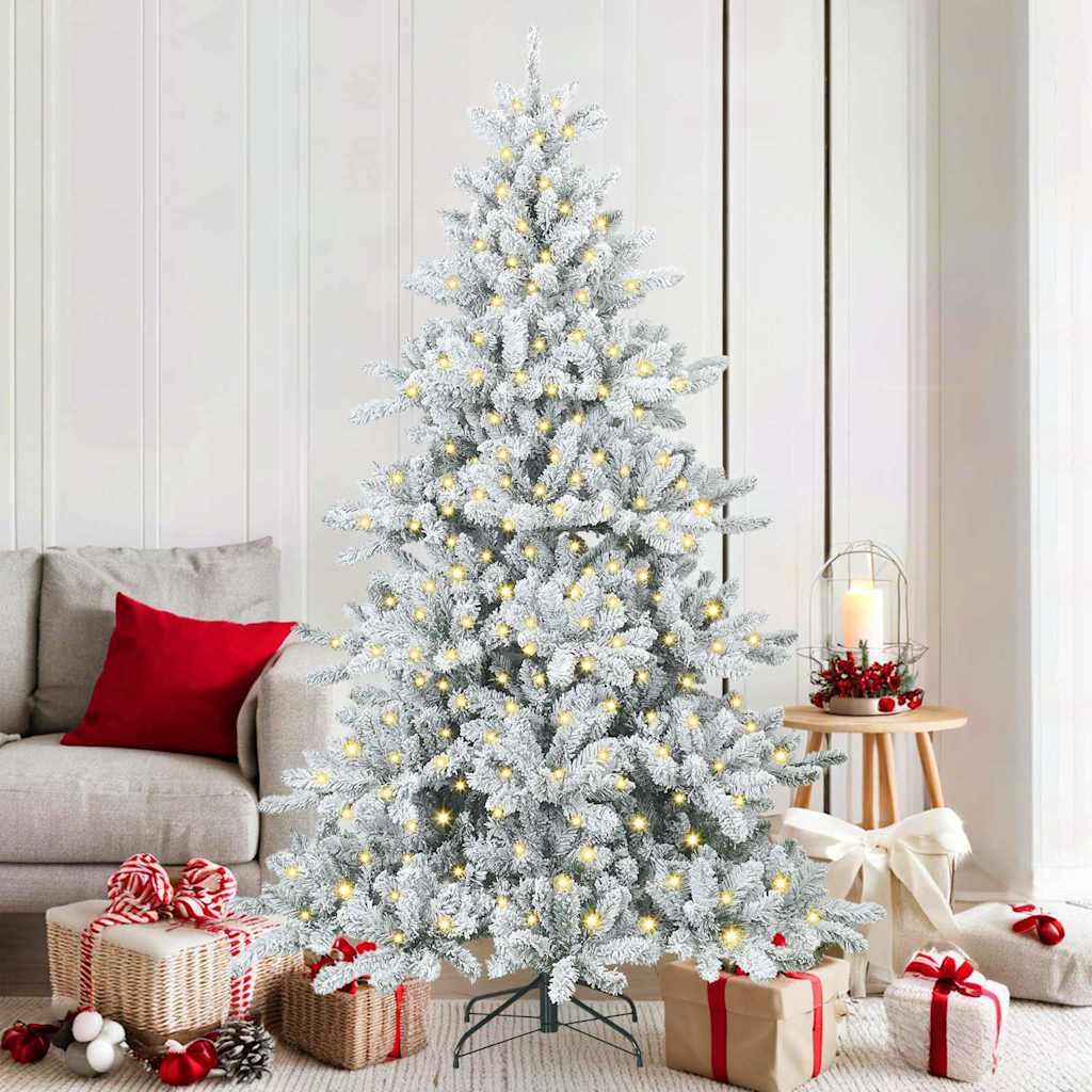 Vidaxx sapin de Noël artificiel pliant blanc 180 cm PVC et acier