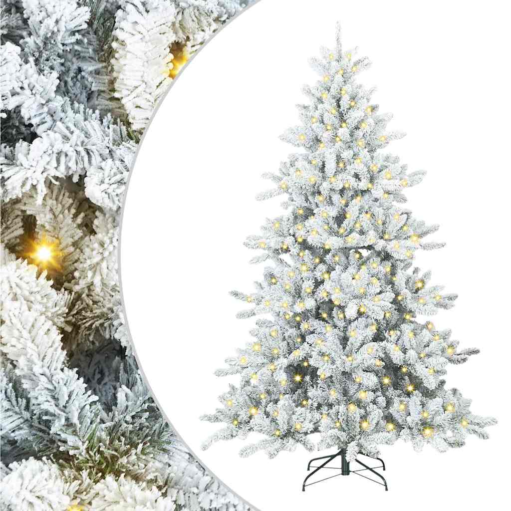 Vidaxx sapin de Noël artificiel pliant blanc 180 cm PVC et acier