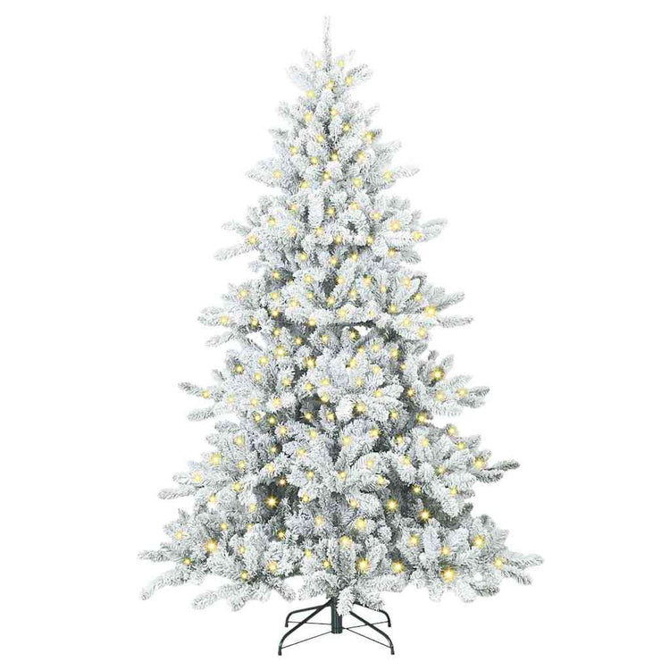 Vidaxx sapin de Noël artificiel pliant blanc 180 cm PVC et acier