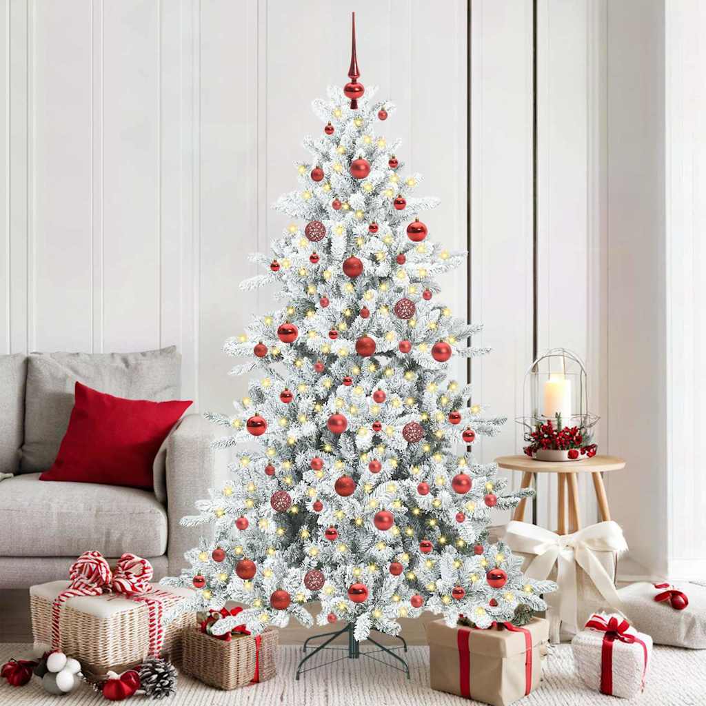 Vidaxx sapin de Noël artificiel pliant blanc 180 cm PVC et acier