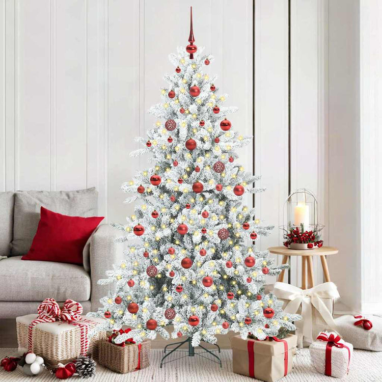 Vidaxx sapin de Noël artificiel pliant blanc 180 cm PVC et acier