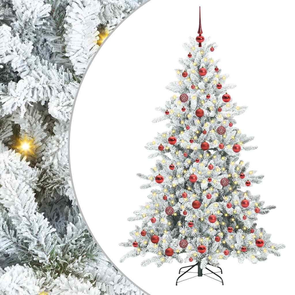 Vidaxx sapin de Noël artificiel pliant blanc 180 cm PVC et acier