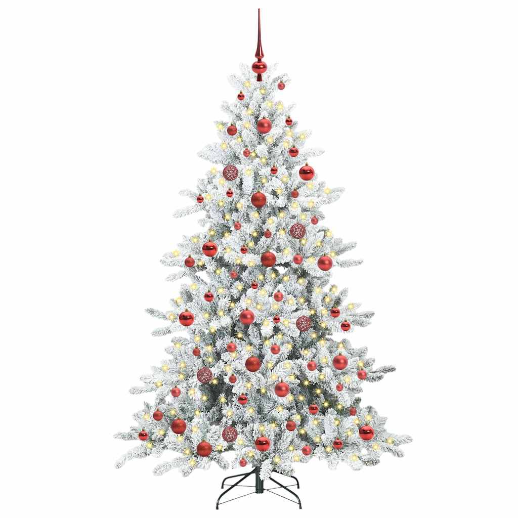 Vidaxx sapin de Noël artificiel pliant blanc 180 cm PVC et acier