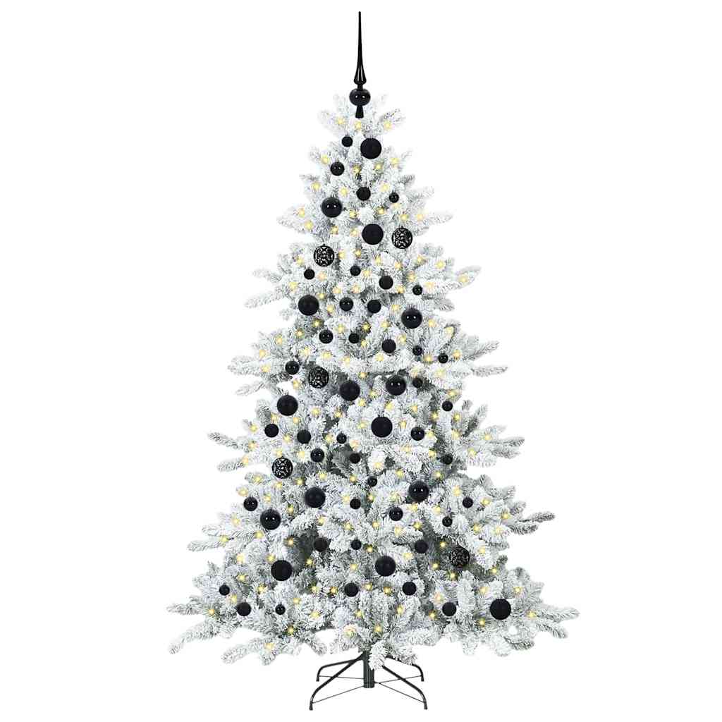 Vidaxx sapin de Noël artificiel pliant blanc 180 cm PVC et acier