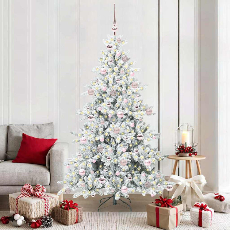 Vidaxx sapin de Noël artificiel pliant blanc 180 cm PVC et acier
