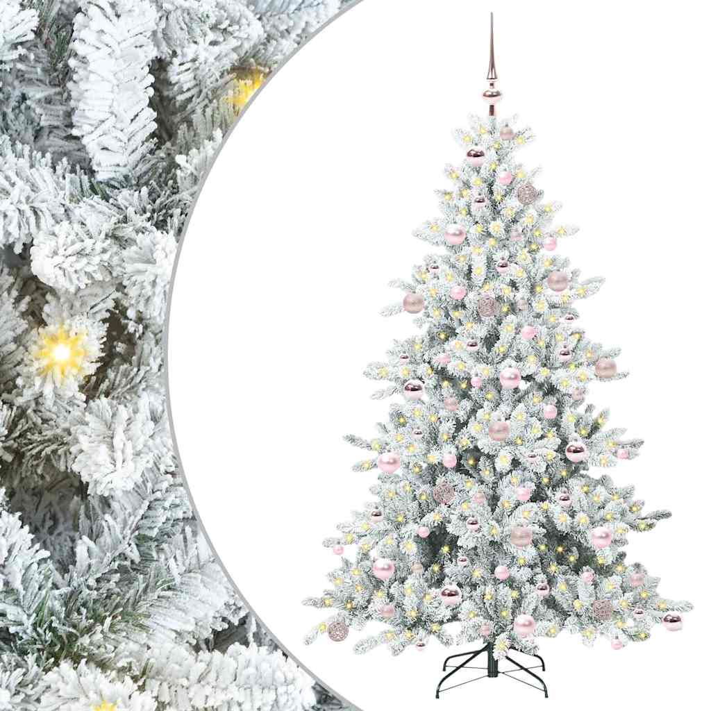 Vidaxx sapin de Noël artificiel pliant blanc 180 cm PVC et acier