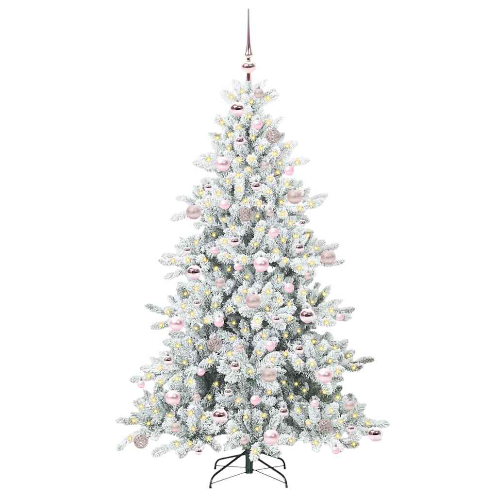 Vidaxx sapin de Noël artificiel pliant blanc 180 cm PVC et acier