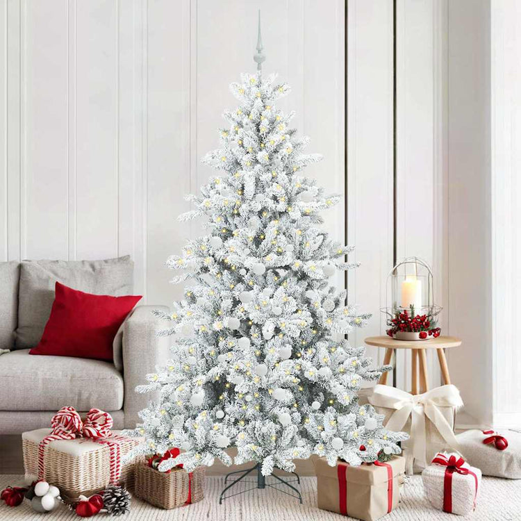 Vidaxx sapin de Noël artificiel pliant blanc 180 cm PVC et acier