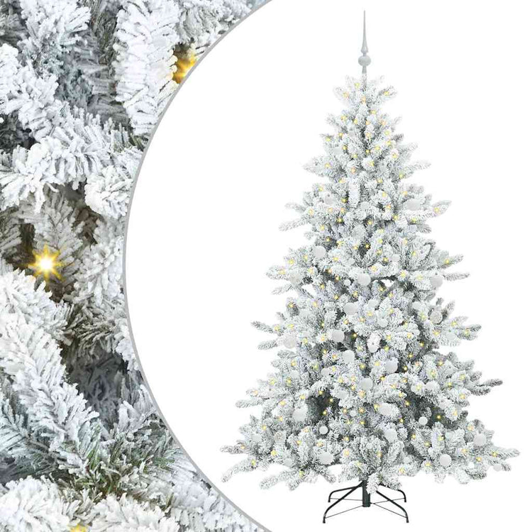 Vidaxx sapin de Noël artificiel pliant blanc 180 cm PVC et acier