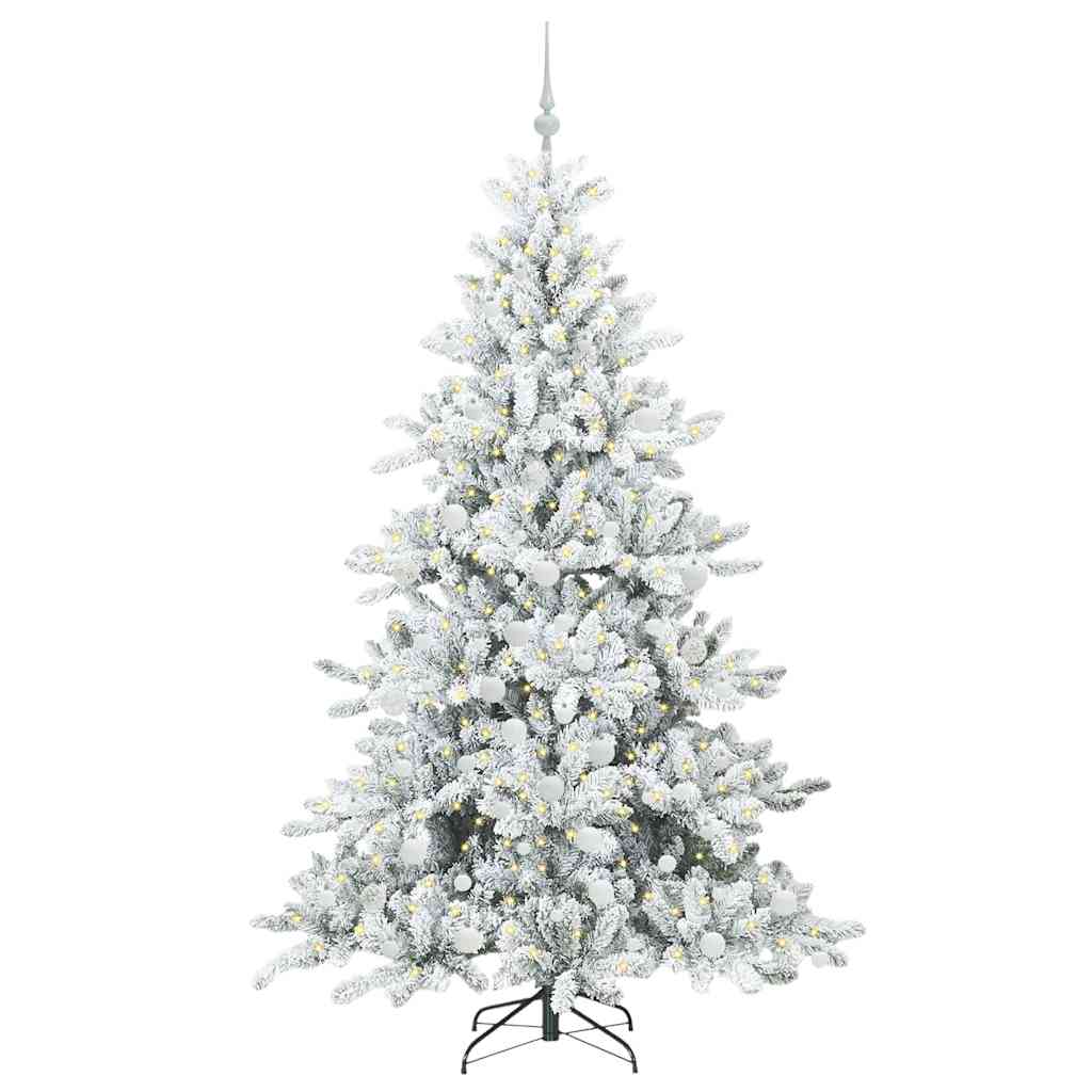 Vidaxx sapin de Noël artificiel pliant blanc 180 cm PVC et acier