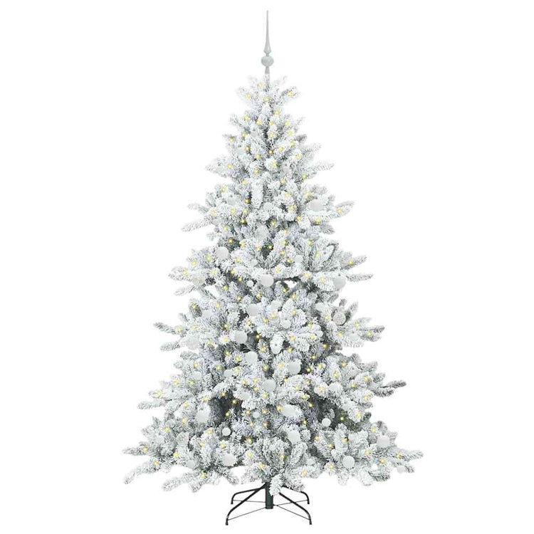 Vidaxx sapin de Noël artificiel pliant blanc 180 cm PVC et acier