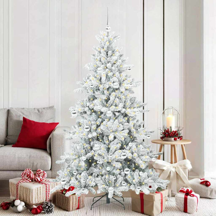 Vidaxx sapin de Noël artificiel pliant blanc 180 cm PVC et acier