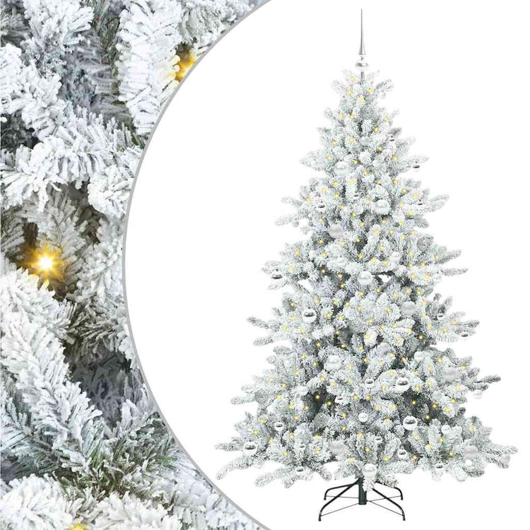 Vidaxx sapin de Noël artificiel pliant blanc 180 cm PVC et acier