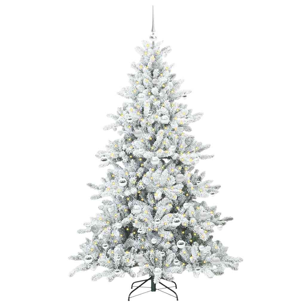 Vidaxx sapin de Noël artificiel pliant blanc 180 cm PVC et acier