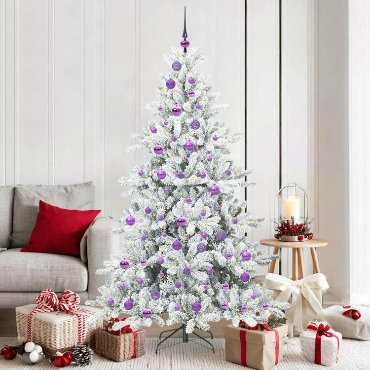 Vidaxx sapin de Noël artificiel pliant blanc 180 cm PVC et acier