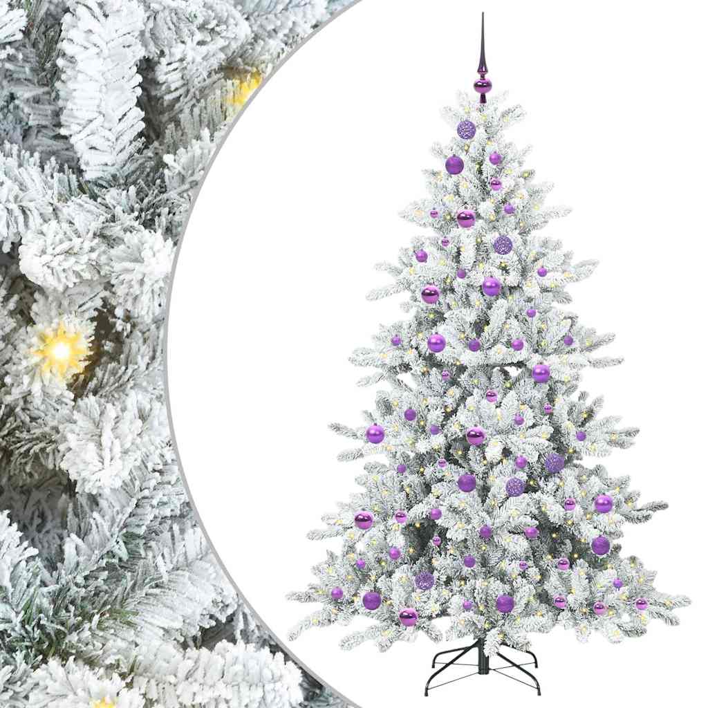 Vidaxx sapin de Noël artificiel pliant blanc 180 cm PVC et acier