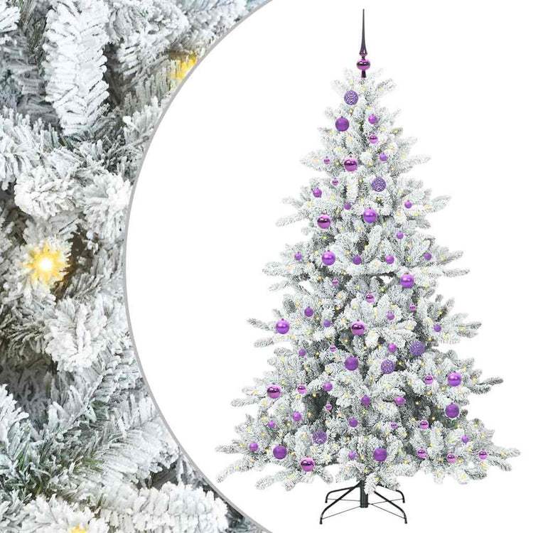 Vidaxx sapin de Noël artificiel pliant blanc 180 cm PVC et acier