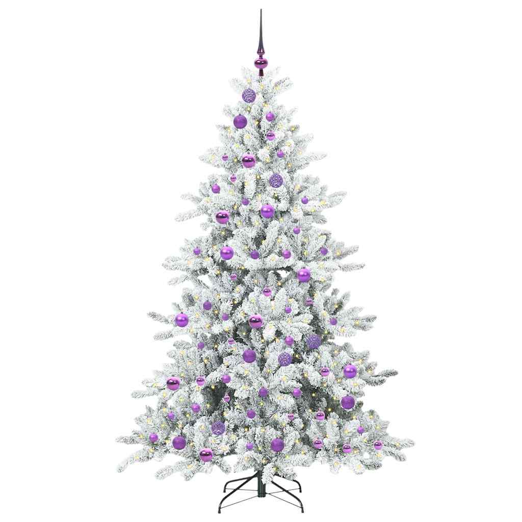 Vidaxx sapin de Noël artificiel pliant blanc 180 cm PVC et acier